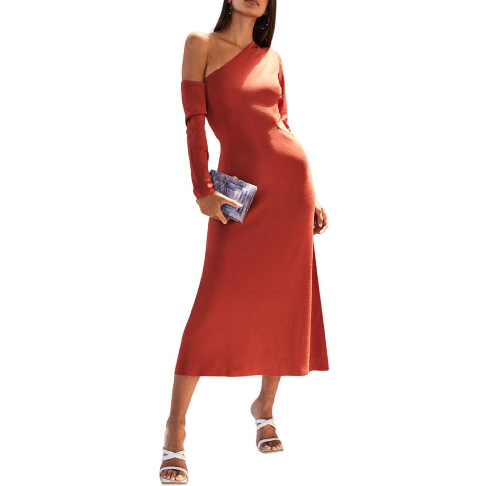 Cult Gaia Asymmetric Orange Zora Dress Size M